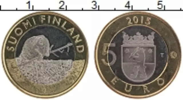 Монета 5 евро Финляндии 2015 года Биметалл Исторические провинции: Сатакунта