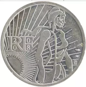 Монета 5 евро Франции 2008 года Серебро