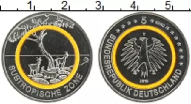 Монета 5 евро Германии 2018 года Медно-никель D