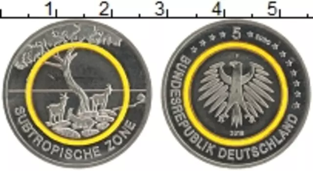 Монета 5 евро Германии 2018 года Медно-никель F