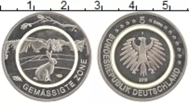 Монета 5 евро Германии 2019 года Медно-никель F