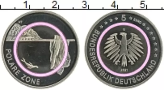 Монета 5 евро Германии 2021 года Медно-никель G