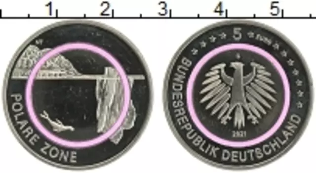 Монета 5 евро Германии 2021 года Медно-никель G