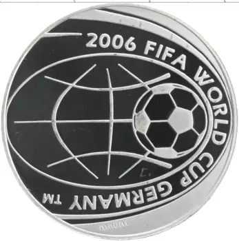 Монета 5 евро Италии 2004 года Серебро Чемпионат Мира по футболу 2006