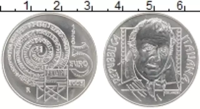 Монета 5 евро Италии 2005 года Серебро Фелини