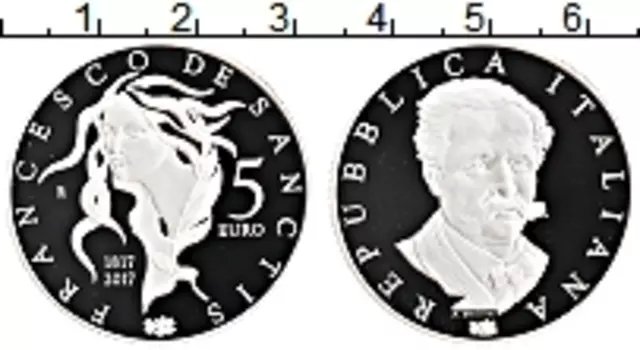 Монета 5 евро Италии 2017 года Серебро Франциско Санчес