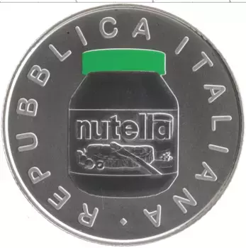 Монета 5 евро Италии 2021 года Серебро Паста Nutella