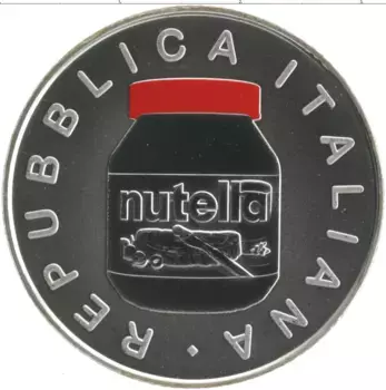 Монета 5 евро Италии 2021 года Серебро Паста Nutella