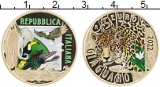 Монета 5 евро Италии 2022 года Бронза Цветная