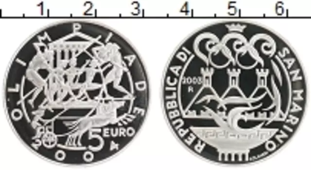 Монета 5 евро Сан-Марино 2003 года Серебро XXVIII летние Олимпийские Игры, Афины 2004