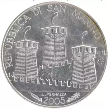 Монета 5 евро Сан-Марино 2005 года Серебро 180 лет со дня смерти Антонио Онофри