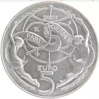 Монета 5 евро Сан-Марино 2007 года Серебро Равные возможности для всех