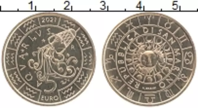 Монета 5 евро Сан-Марино 2021 года Латунь Знаки Зодиака