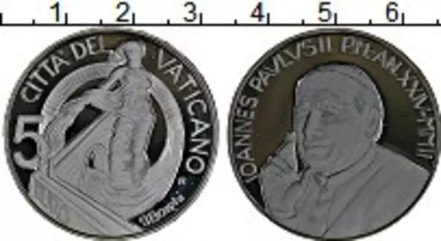 Монета 5 евро Ватикана 2002 года Серебро 24 года понтификата Иоанна Павла II, Мир и братство в Европе