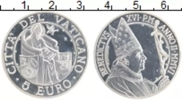 Монета 5 евро Ватикана 2006 года Серебро 39-й Международный день мира