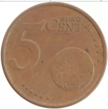 Монета 5 евроцентов Финляндии 2001 года Бронза