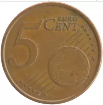Монета 5 евроцентов Финляндии 2001 года Медь
