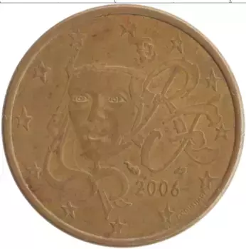 Монета 5 евроцентов Франции 2006 года Бронза