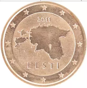 Монета 5 евроцентов Эстонии 2011 года Медь