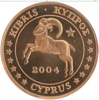 Монета 5 евроцентов Кипра 2004 года Медь UNUSUAL