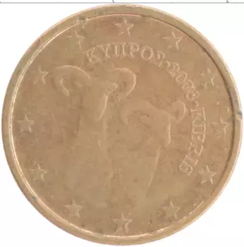 Монета 5 евроцентов Кипра 2008 года Бронза