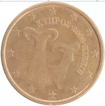 Монета 5 евроцентов Кипра 2008 года Бронза