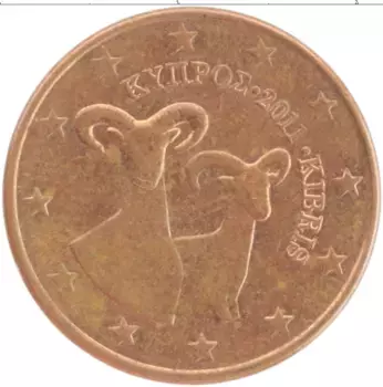 Монета 5 евроцентов Кипра 2011 года Бронза