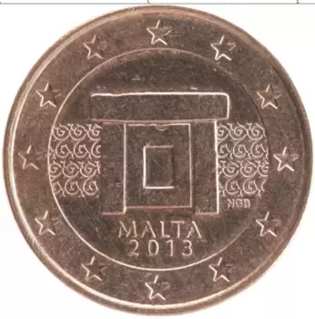Монета 5 евроцентов Мальты 2013 года Медь Обращение