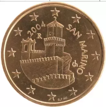 Монета 5 евроцентов Сан-Марино 2004 года Медь