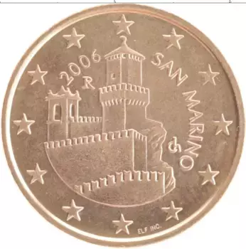 Монета 5 евроцентов Сан-Марино 2006 года Бронза