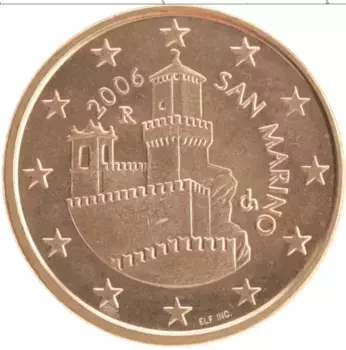Монета 5 евроцентов Сан-Марино 2006 года Бронза