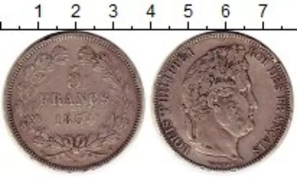 Монета 5 франков Франции 1834 года Серебро T