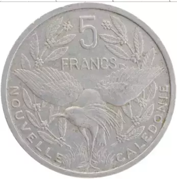 Монета 5 франков Новой Каледонии 1952 года Алюминий