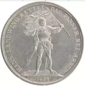 Монета 5 франков Швейцарии 1869 года Серебро Стрелковый Фестиваль в Цуге
