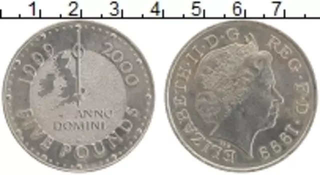 Монета 5 фунтов Англии 1999 года Медно-никель Елизавета II