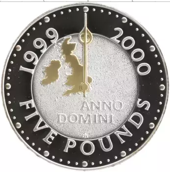 Монета 5 фунтов Англии 2000 года Серебро Елизавета II