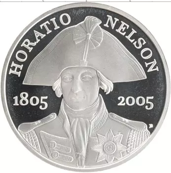 Монета 5 фунтов Англии 2005 года Серебро Елизавета II