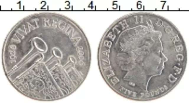 Монета 5 фунтов Англии 2006 года Медно-никель Виват королева Елизавета II