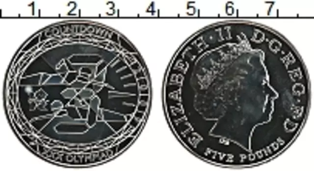 Монета 5 фунтов Англии 2009 года Медно-никель Елизавета II