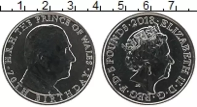 Монета 5 фунтов Англии 2018 года Медно-никель Елизавета II