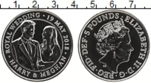 Монета 5 фунтов Англии 2018 года Медно-никель Елизавета II
