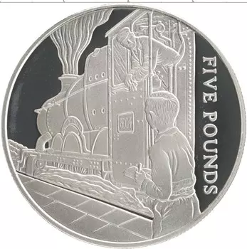 Монета 5 фунтов Гернси 2004 года Серебро Паровые локомотивы