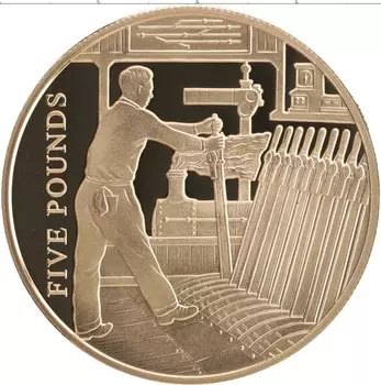 Монета 5 фунтов Гернси 2006 года Серебро Индустриальное наследие - Британские железные дороги