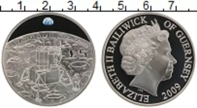 Монета 5 фунтов Гернси 2009 года Медно-никель Елизавета II