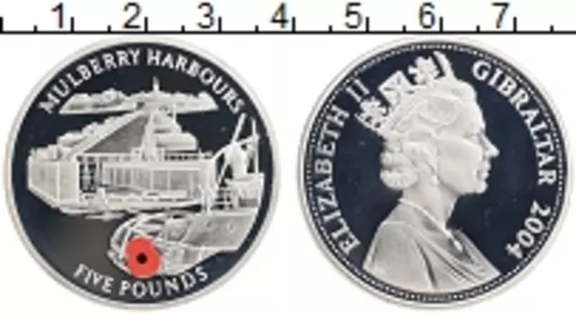 Монета 5 фунтов Гибралтара 2004 года Серебро Елизавета II