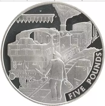 Монета 5 фунтов Олдерни 2004 года Серебро Елизавета II
