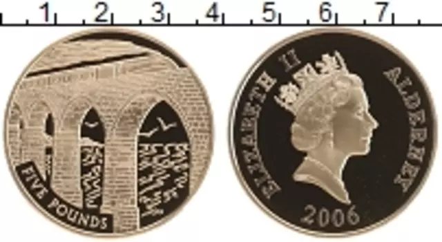 Монета 5 фунтов Олдерни 2006 года Серебро Елизавета II