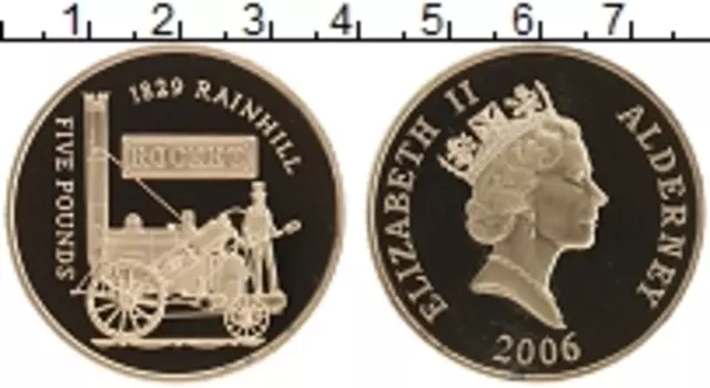 Монета 5 фунтов Олдерни 2006 года Серебро Елизавета II