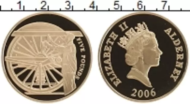 Монета 5 фунтов Олдерни 2006 года Серебро Елизавета II