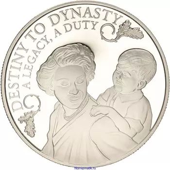 Монета 5 фунтов Олдерни 2014 года Серебро Продолжение династии